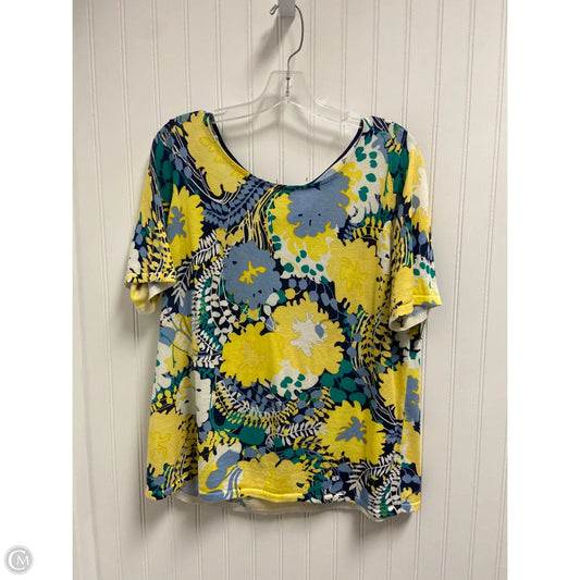 Top Short Sleeve By Talbots In Floral Print, Size: 2x