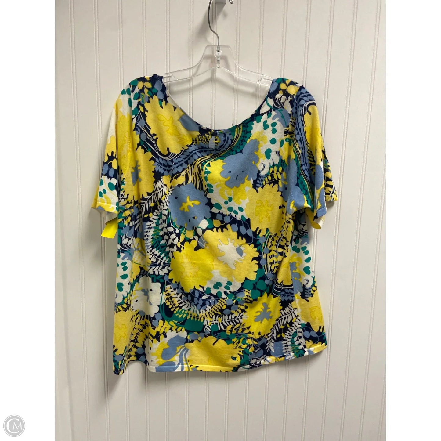 Top Short Sleeve By Talbots In Floral Print, Size: 2x