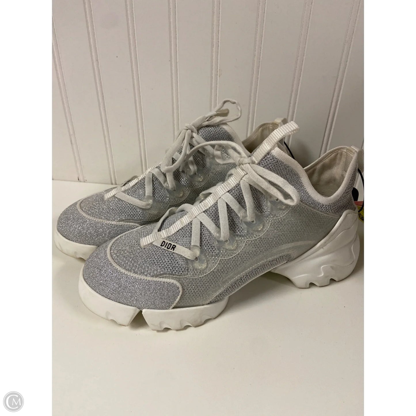 Shoes Luxury Designer By Dior In Silver, Size: 9.5