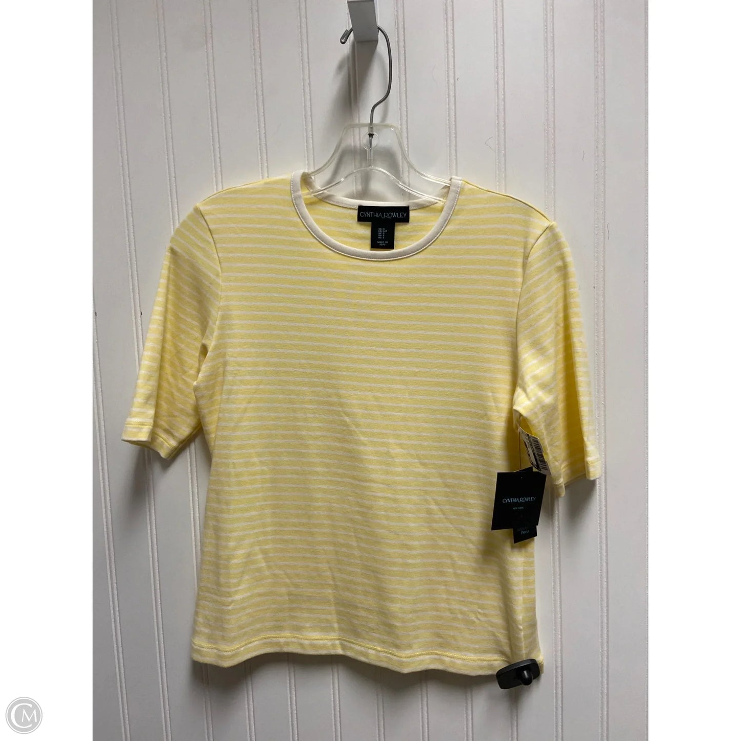 Top Short Sleeve Basic By Cynthia Rowley In Striped Pattern, Size: S