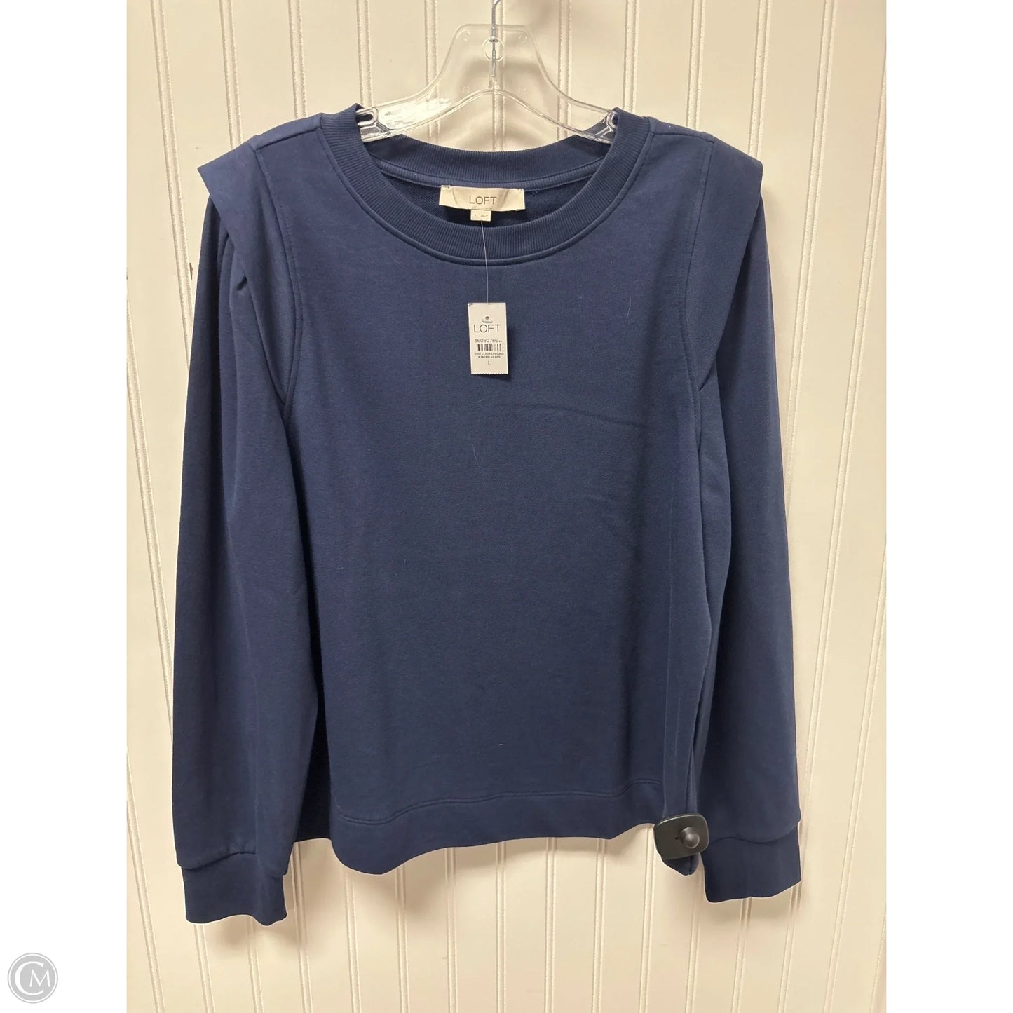 Sweatshirt Crewneck By Loft In Navy, Size: L