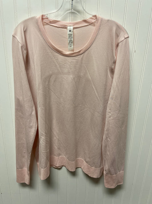 Athletic Top Long Sleeve Collar By Lululemon In Pink, Size: 14