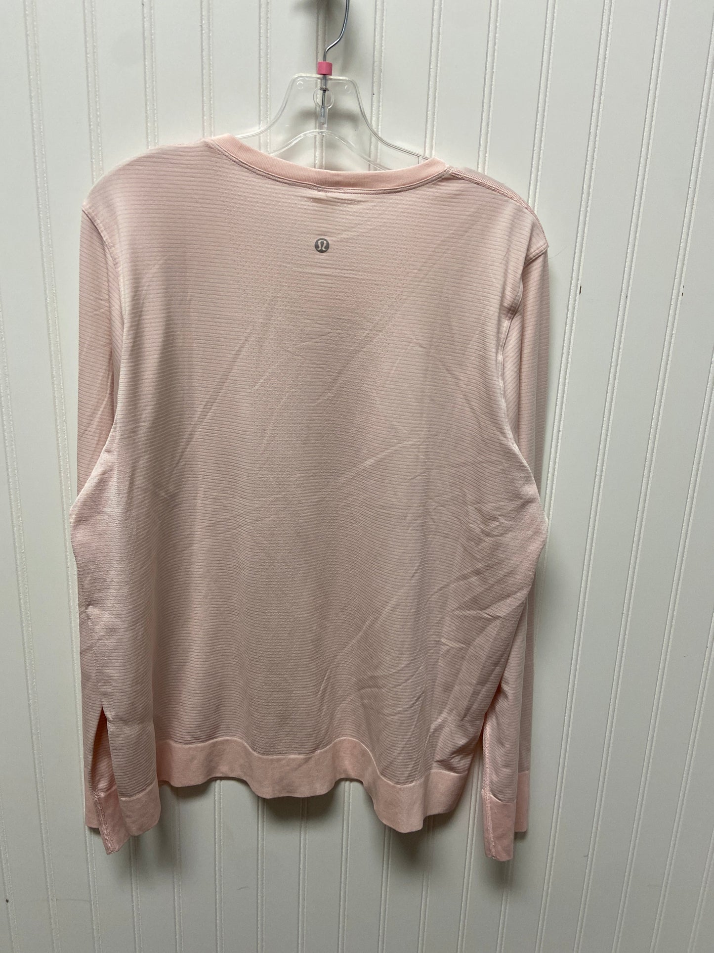 Athletic Top Long Sleeve Collar By Lululemon In Pink, Size: 14