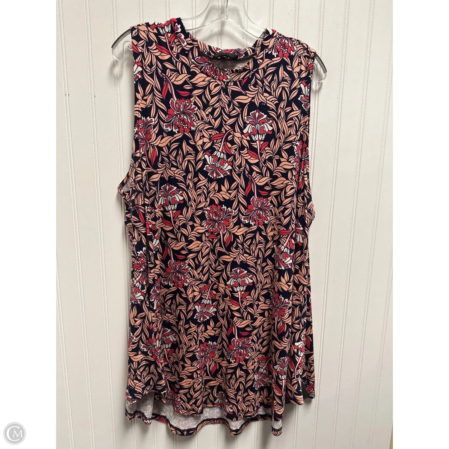 Top Sleeveless By Lane Bryant In Blue & Pink, Size: 3x