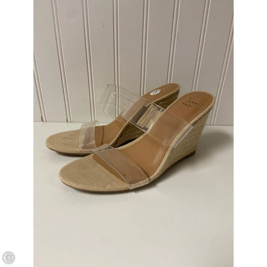 Sandals Heels Wedge By A New Day In Beige, Size: 7.5