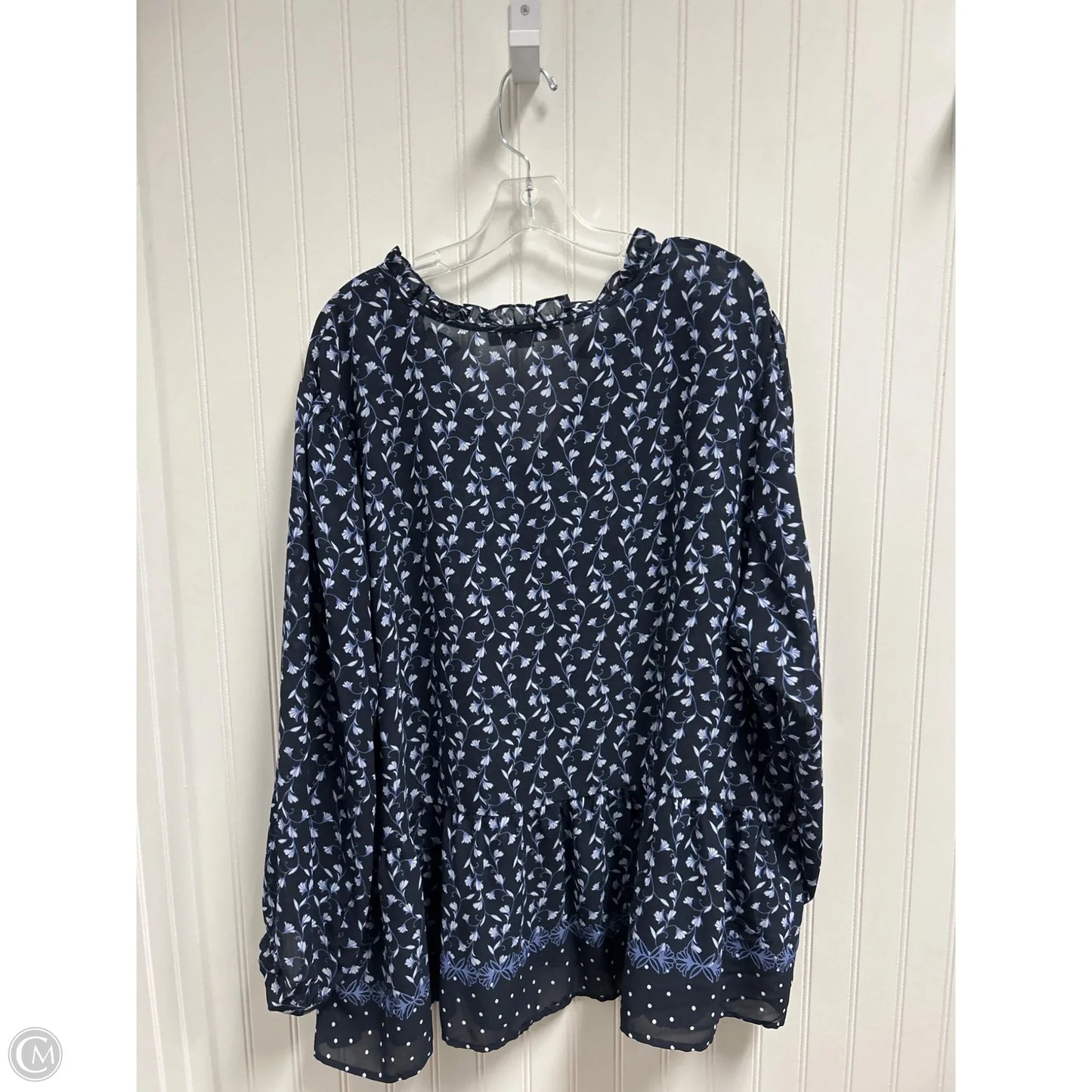 Top Long Sleeve By Loft In Blue, Size: 4x