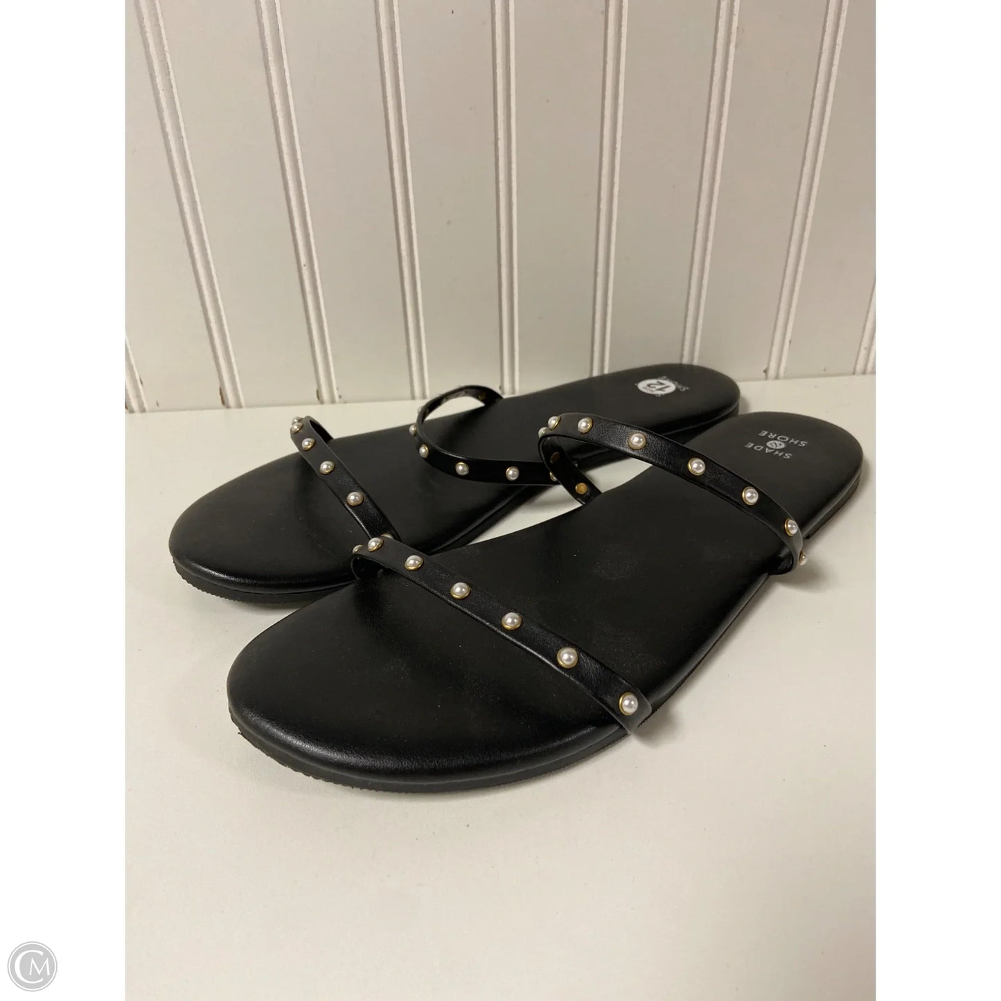 Sandals Flats By Shade & Shore In Black, Size: 12