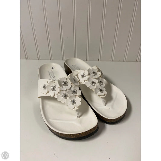 Sandals Flip Flops By Italian Shoemakers In White, Size: 8