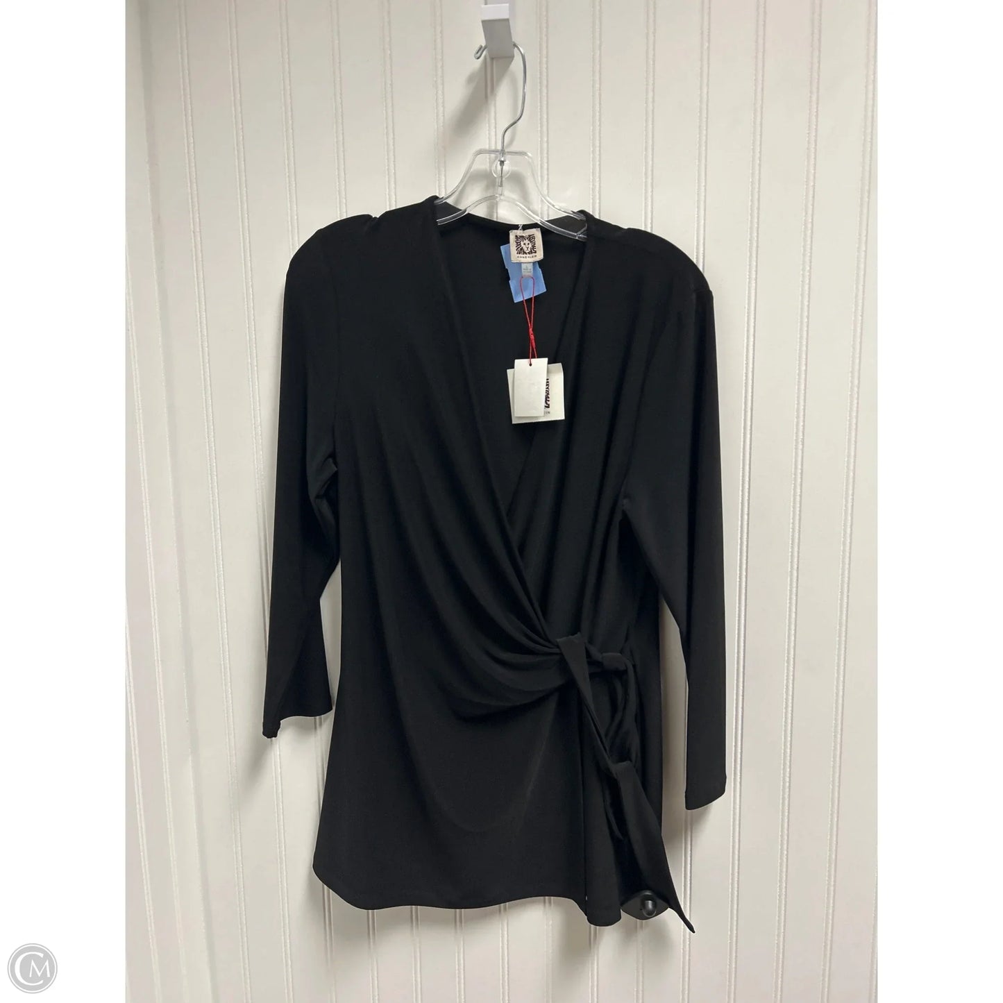 Top Long Sleeve By Anne Klein In Black, Size: L