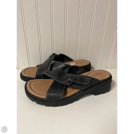 Sandals Heels Block By Clarks In Black, Size: 9.5