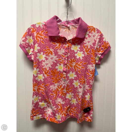 Top Short Sleeve Designer By Lilly Pulitzer In Floral Print, Size: S
