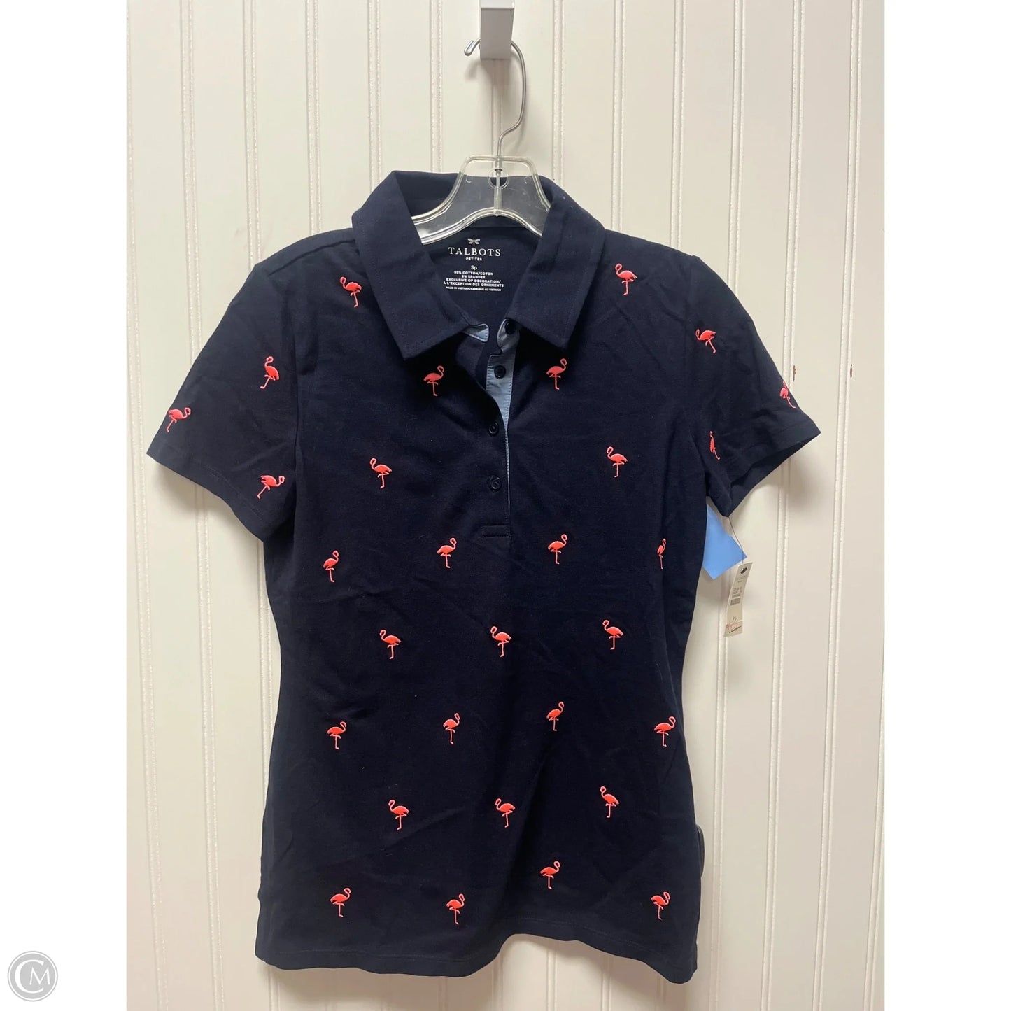 Top Short Sleeve By Talbots In Navy, Size: Sp
