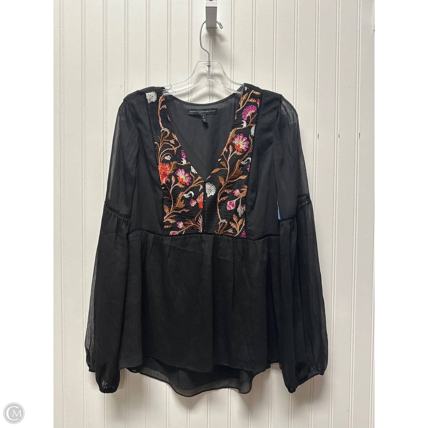 Top Long Sleeve By White House Black Market In Black, Size: M