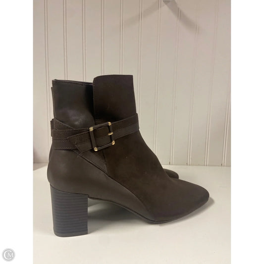Boots Ankle Heels By Clothes Mentor In Brown, Size: 10