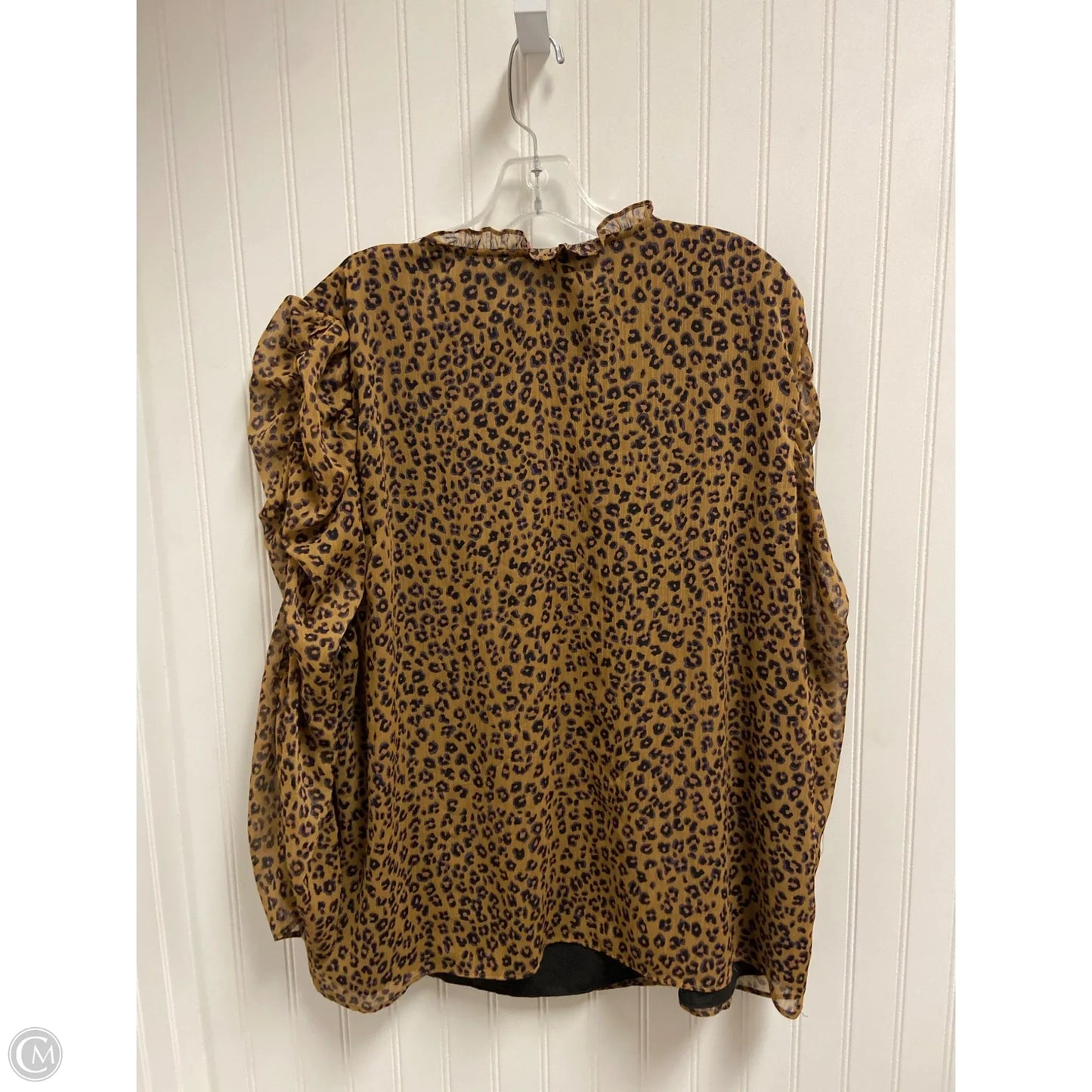 Top Long Sleeve By Cece In Animal Print, Size: 3x