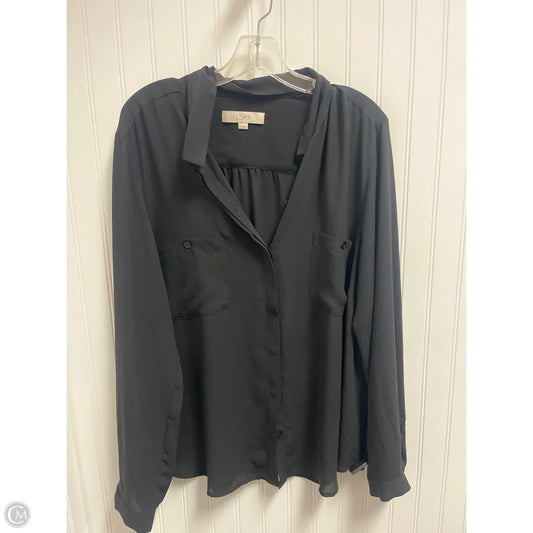 Top Long Sleeve By Loft In Black, Size: Xl