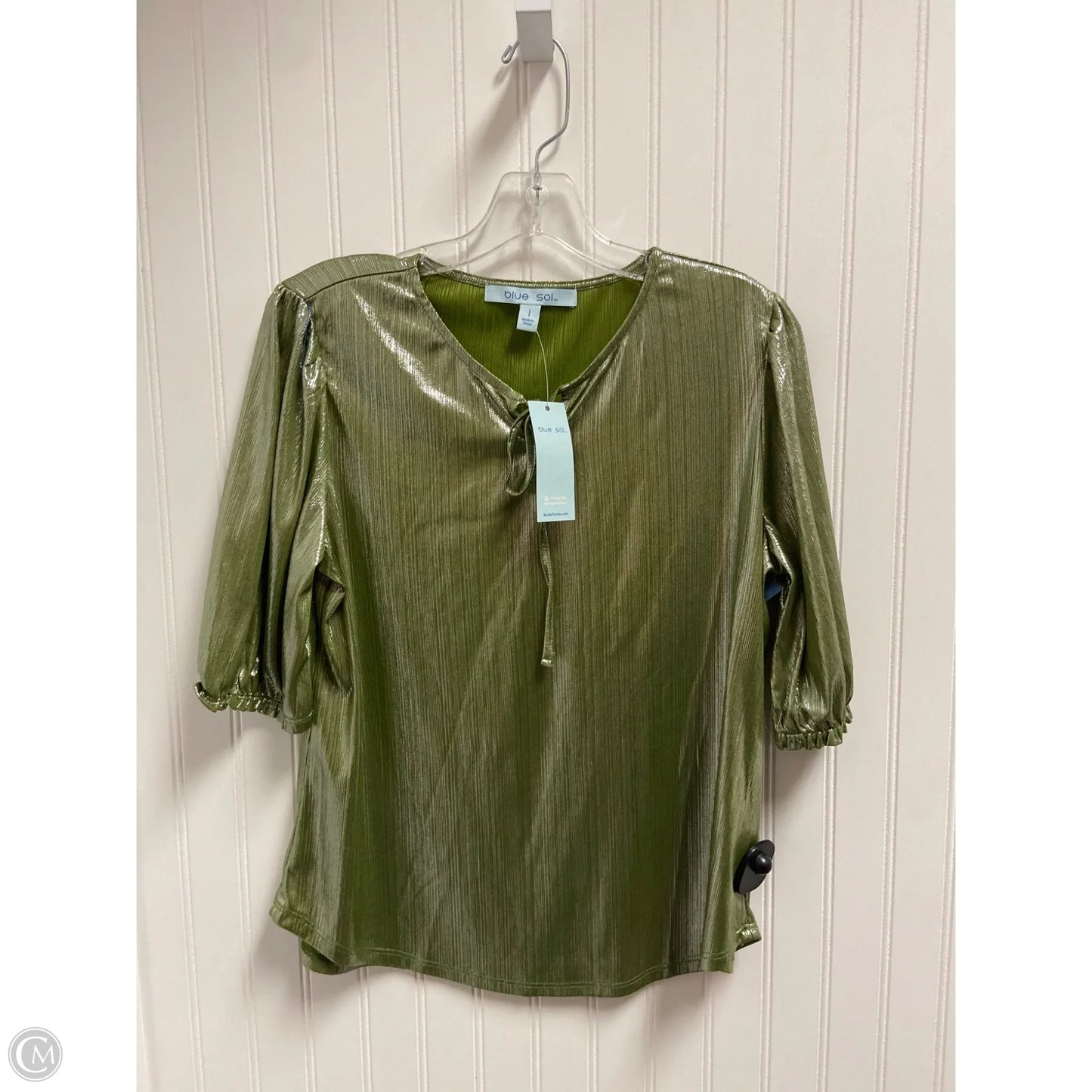 Top 3/4 Sleeve By Blue Sol In Green, Size: L