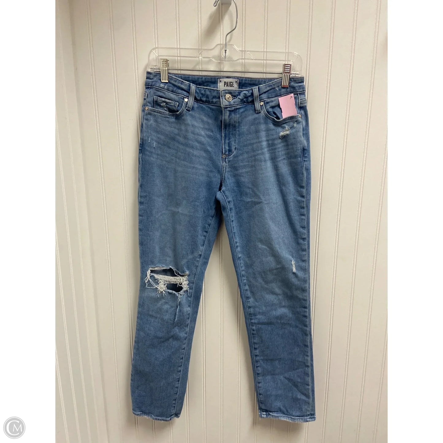 Jeans Straight By Paige In Blue Denim, Size: 6