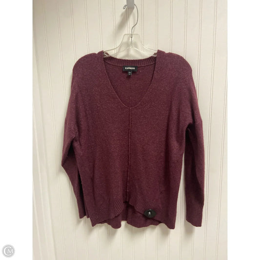 Sweater By Express In Maroon, Size: Xs