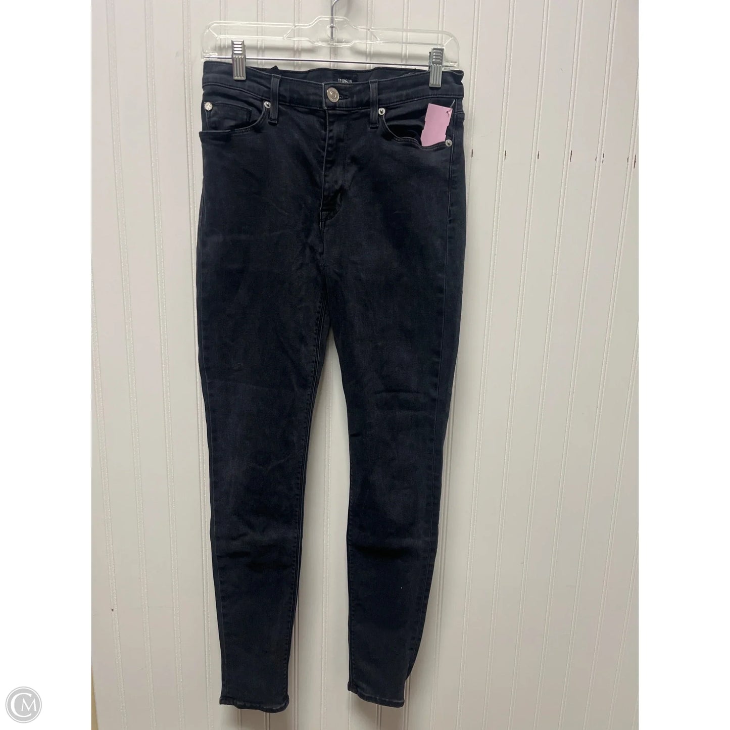 Jeans Skinny By Hudson In Black Denim, Size: 4