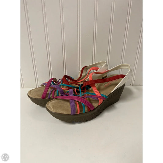 Sandals Heels Wedge By Skechers In Multi-colored, Size: 7