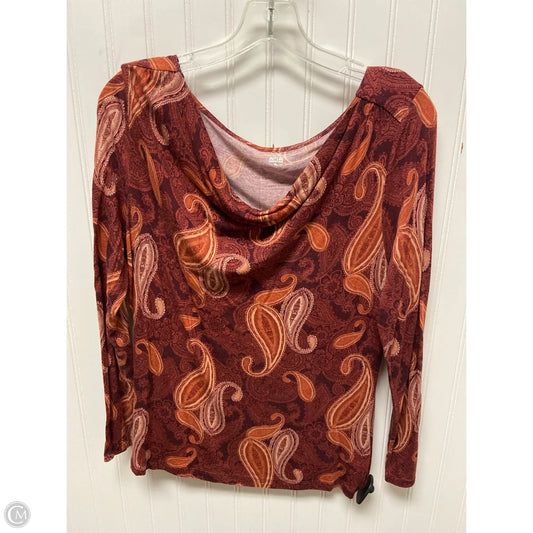 Top Long Sleeve Basic By Apt 9 In Paisley Print, Size: Lp