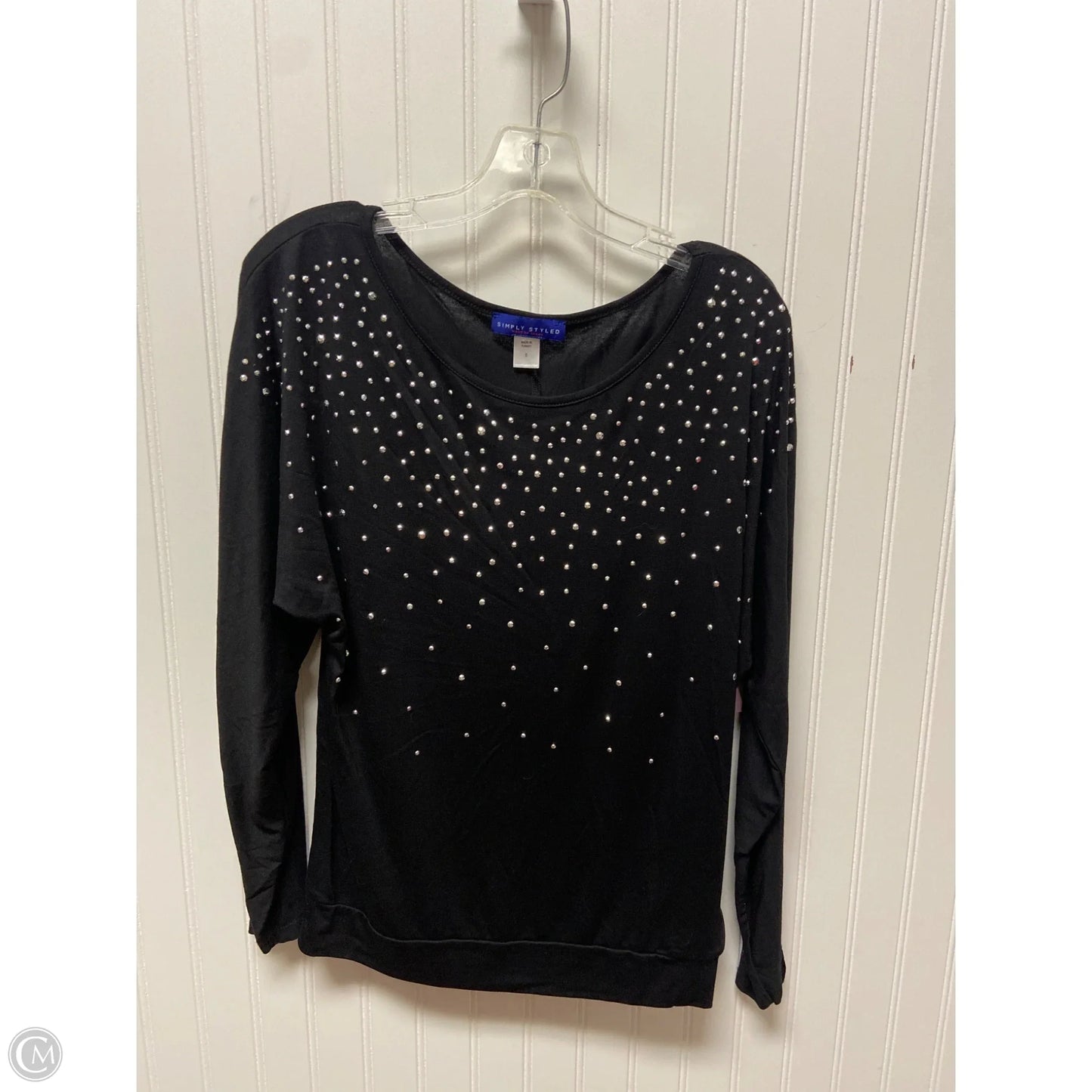 Top Long Sleeve By Simply Styled In Black, Size: S