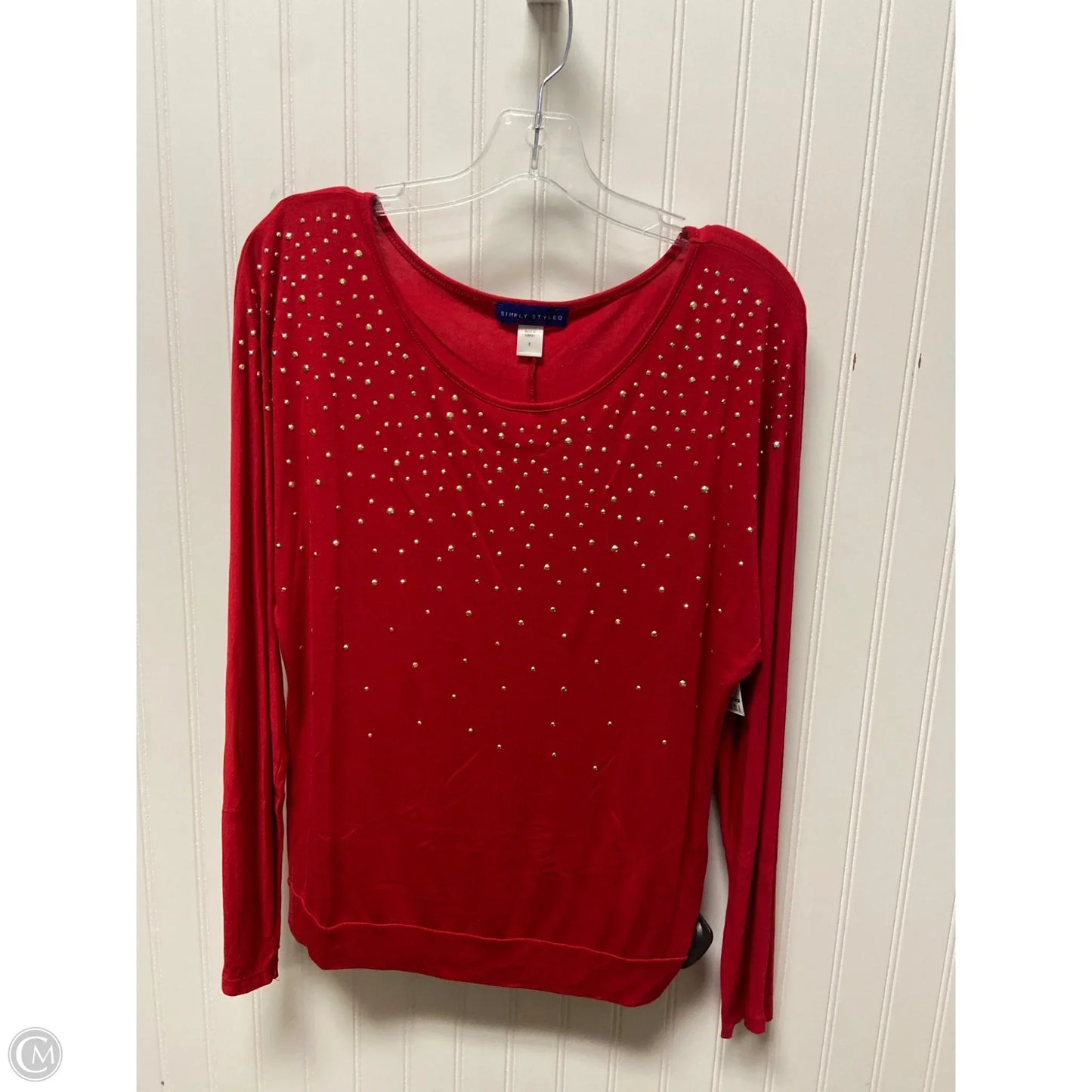 Top Long Sleeve By Simply Styled In Red, Size: S