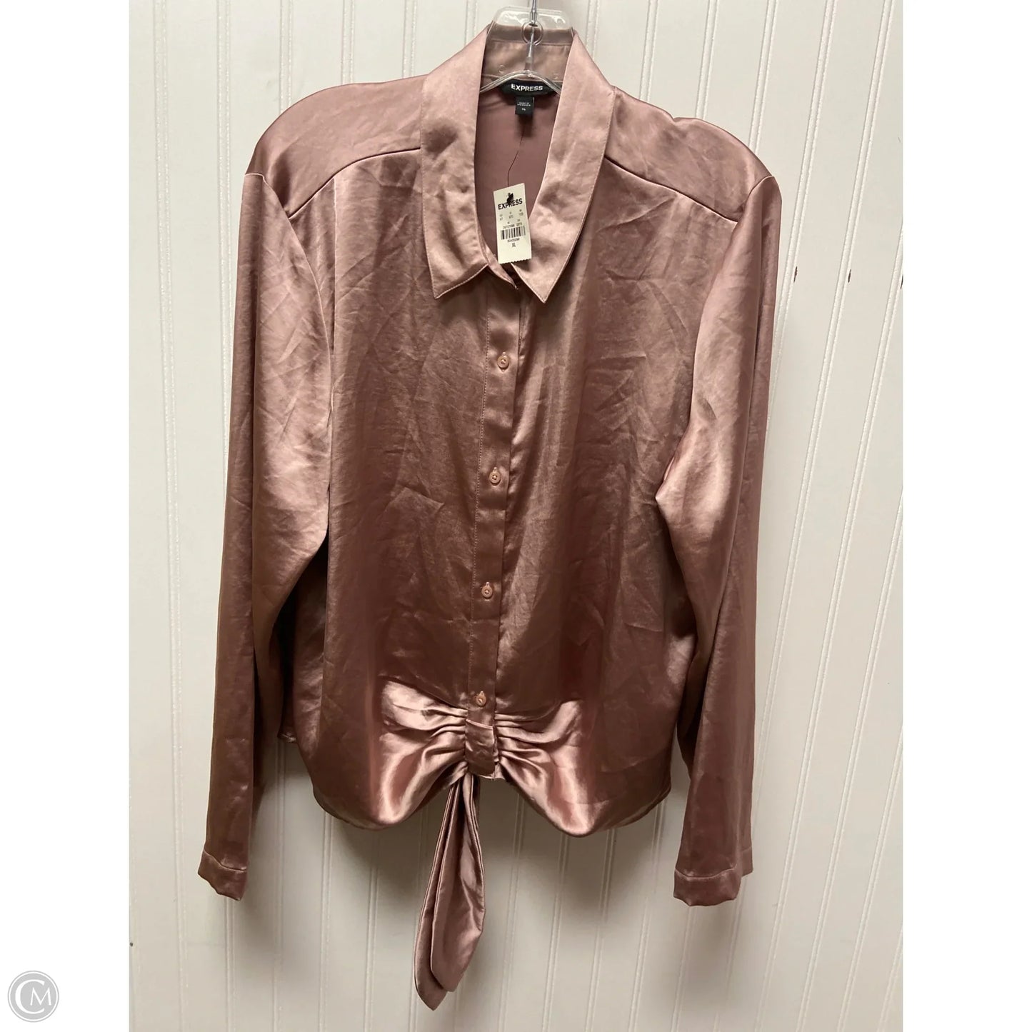 Top Long Sleeve By Express In Pink, Size: Xl
