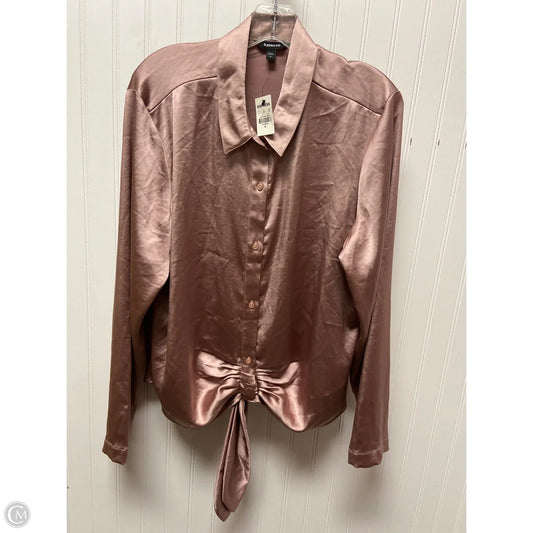 Top Long Sleeve By Express In Pink, Size: Xl