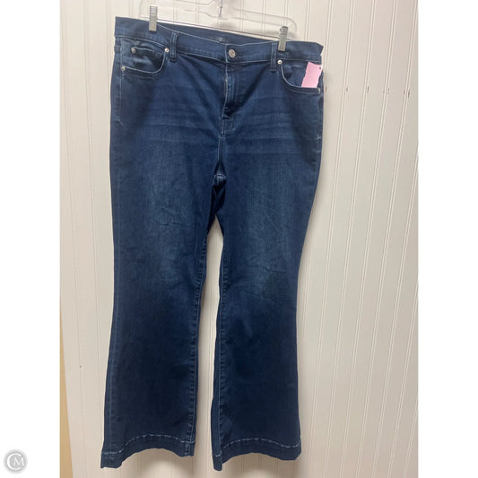 Jeans Boot Cut By 7 For All Mankind In Blue Denim, Size: 18