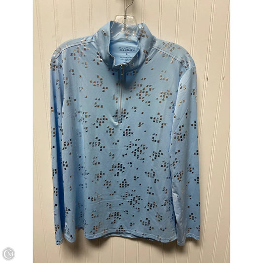 Athletic Top Long Sleeve Collar By Clothes Mentor In Blue, Size: L