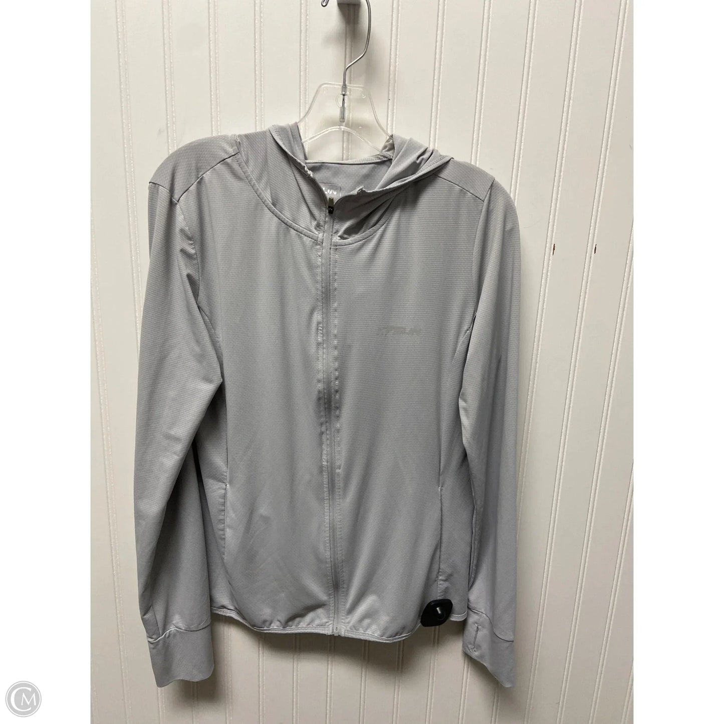 Athletic Top Long Sleeve Hoodie By Clothes Mentor In Grey, Size: M