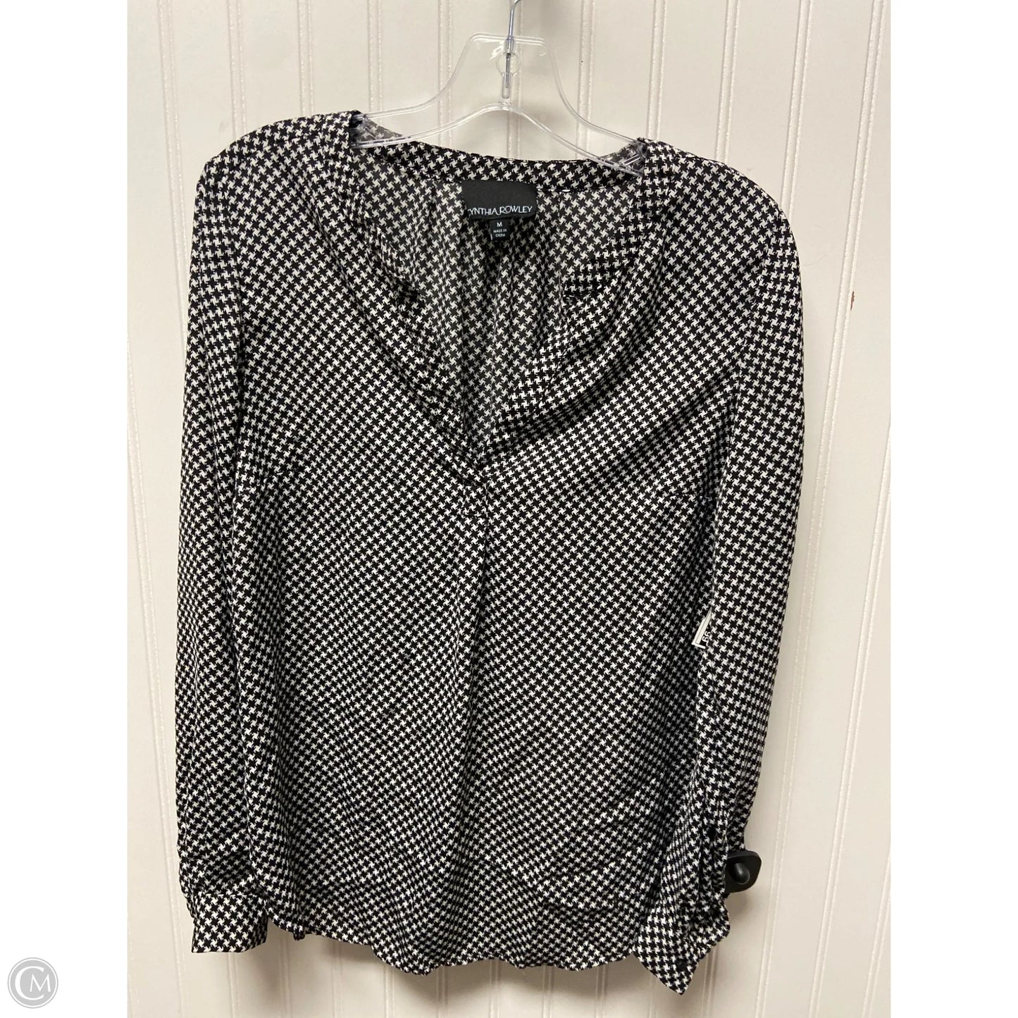 Top Long Sleeve By Cynthia Rowley In Black & White, Size: M