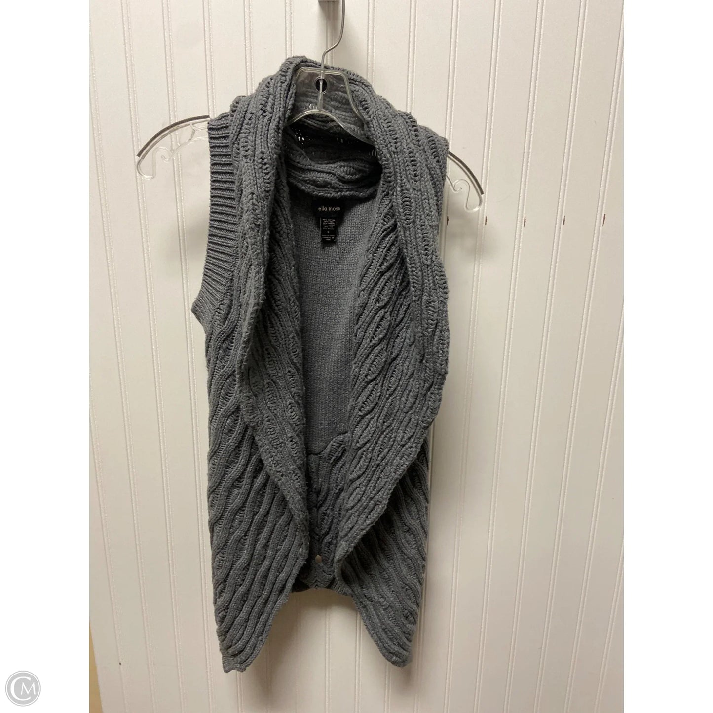 Sweater Cardigan By Ella Moss In Grey, Size: S