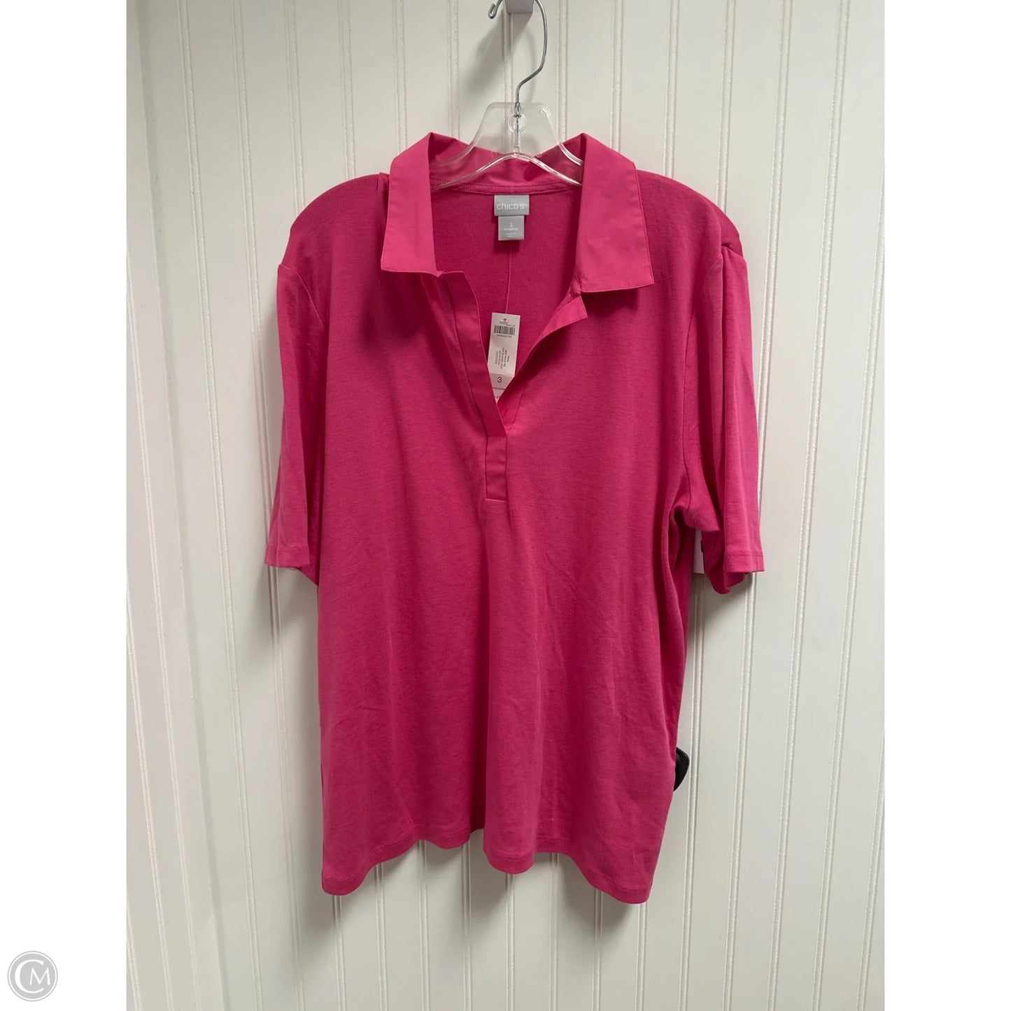Top Short Sleeve Basic By Chicos In Pink, Size: Xl