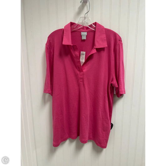 Top Short Sleeve Basic By Chicos In Pink, Size: Xl