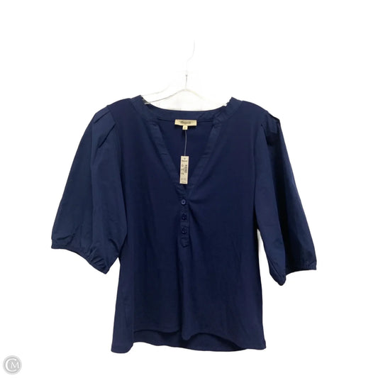 Top Short Sleeve By Madewell In Navy, Size: Xl
