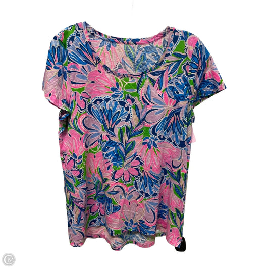 Top Short Sleeve Designer By Lilly Pulitzer In Multi-colored, Size: L