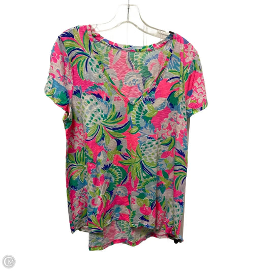 Top Short Sleeve Designer By Lilly Pulitzer In Multi-colored, Size: L