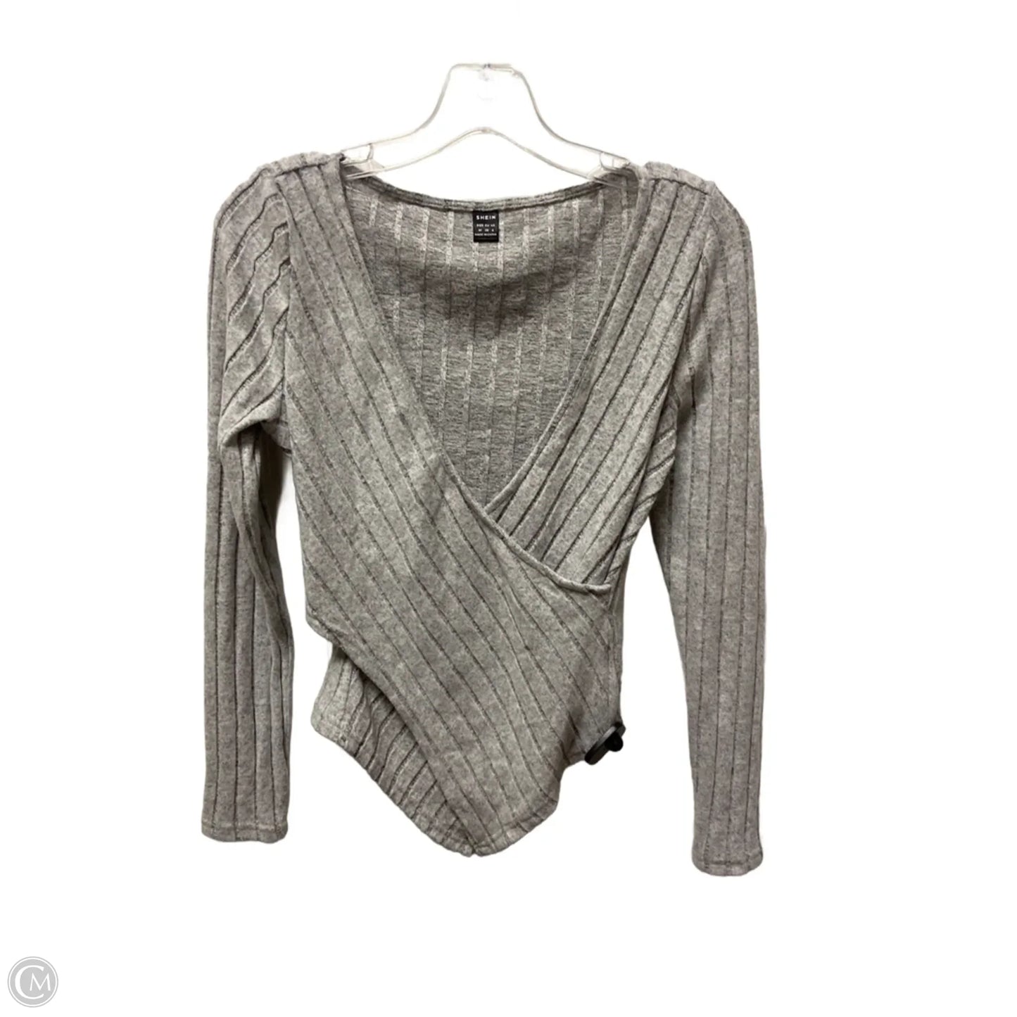 Top Long Sleeve By Shein In Grey, Size: M