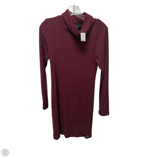 Dress Sweater By Ambiance Apparel In Maroon, Size: L