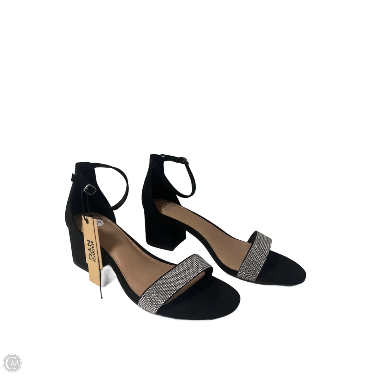 Sandals Heels Block By Madden Nyc In Black, Size: 9.5