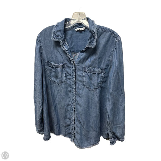 Top Long Sleeve By Chicos In Blue Denim, Size: L