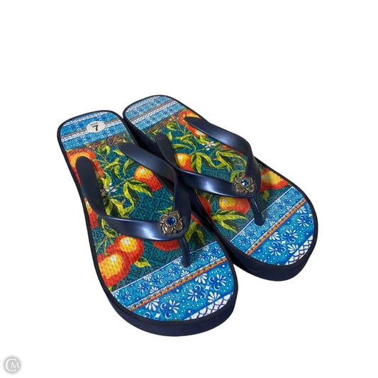 Sandals Flip Flops By Brighton In Blue, Size: 7