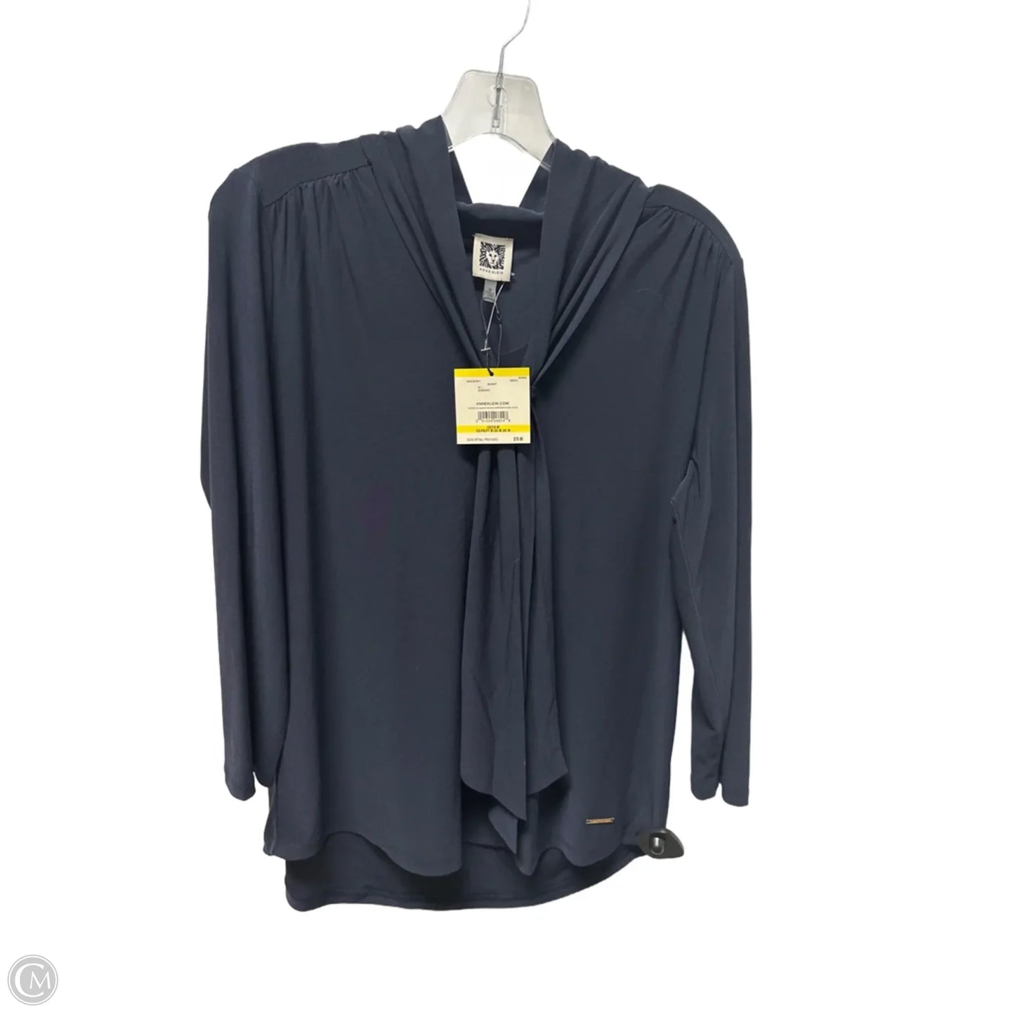 Top Long Sleeve By Anne Klein In Navy, Size: M
