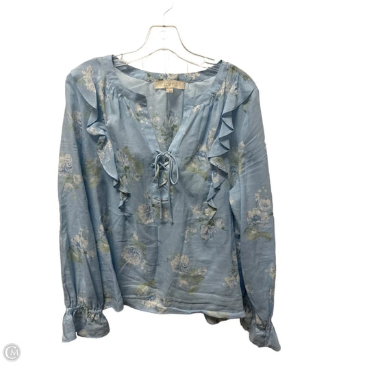 Top Long Sleeve By Loft In Blue, Size: L