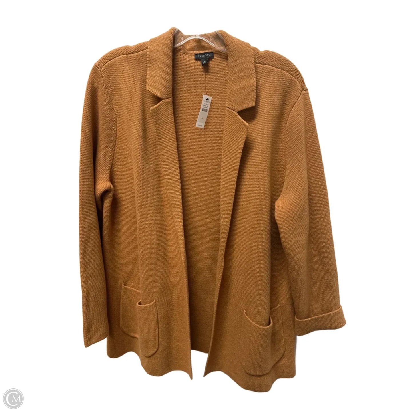 Sweater Cardigan By Talbots In Tan, Size: L