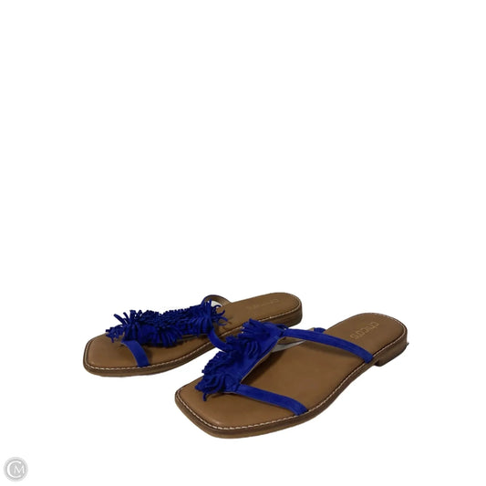 Sandals Flats By Chicos In Blue, Size: 9