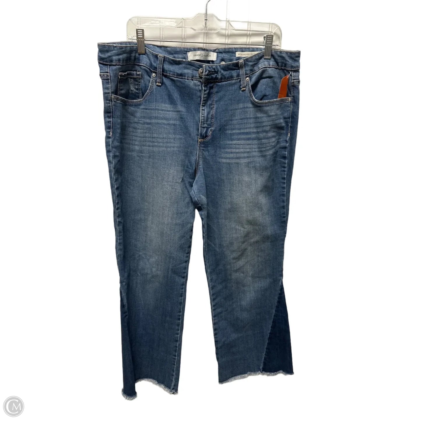 Jeans Cropped By Vintage America In Blue Denim, Size: 16